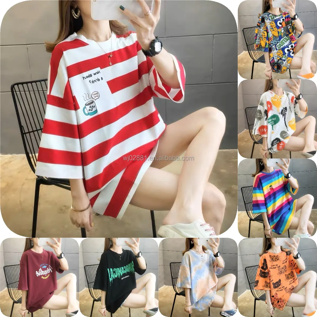 Cheap Loose Short Sleeve Factory Supplied Women's T-Shirt Summer Solid Round Neck Short Sleeve Loose Casual T-Shirt