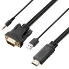 Vga Video Cable Cheap 1.8M High Quality Adapter Male To Male Adaptor HDMI Audio Video Converter HDMI To VGA Cable