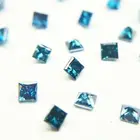 Green Diamond Lab Grown HPHT Vvs 2 Carat Princess Cut Fancy Intense And Deep Green Blue Diamond