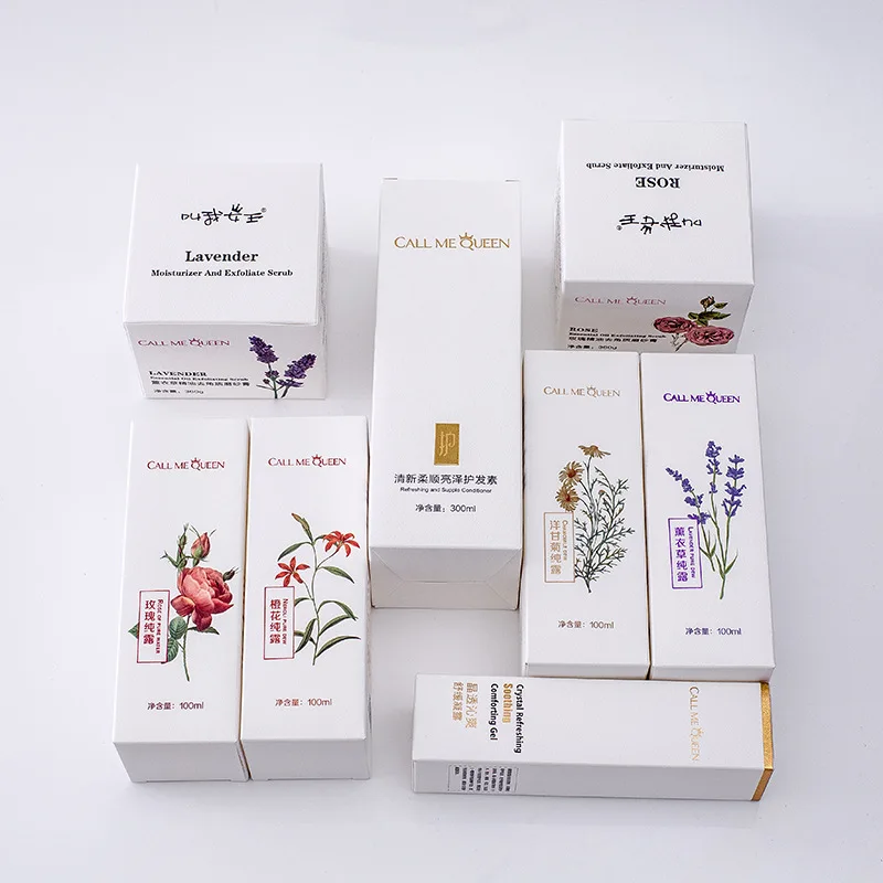 Custom Skincare Lotion Bottle Carton Folding Box Silver Foil Retail Paper Perfume Printing Recyclable Cosmetic Gift Packaging