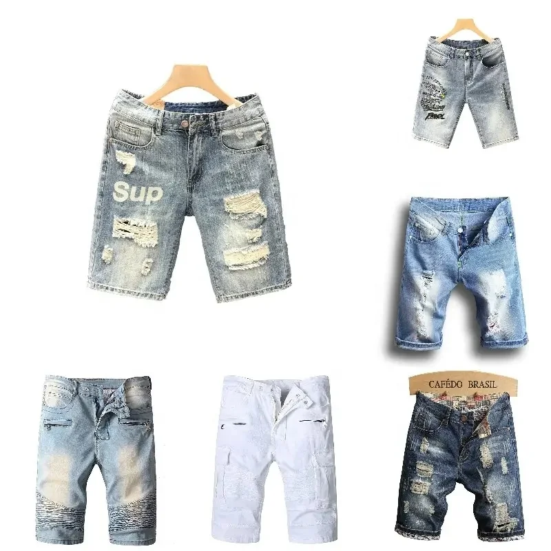 Wholesale summer street wear vintage short half shorts Loose work shorts Fashion men Jorts loose denim shorts