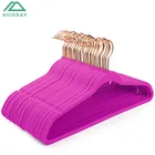 Hangers Hook Hanger Avisday Fuchsia Velvet Hangers High Quality Sturdy Non-Slip Gold Rotatable Hook Garment Hanger