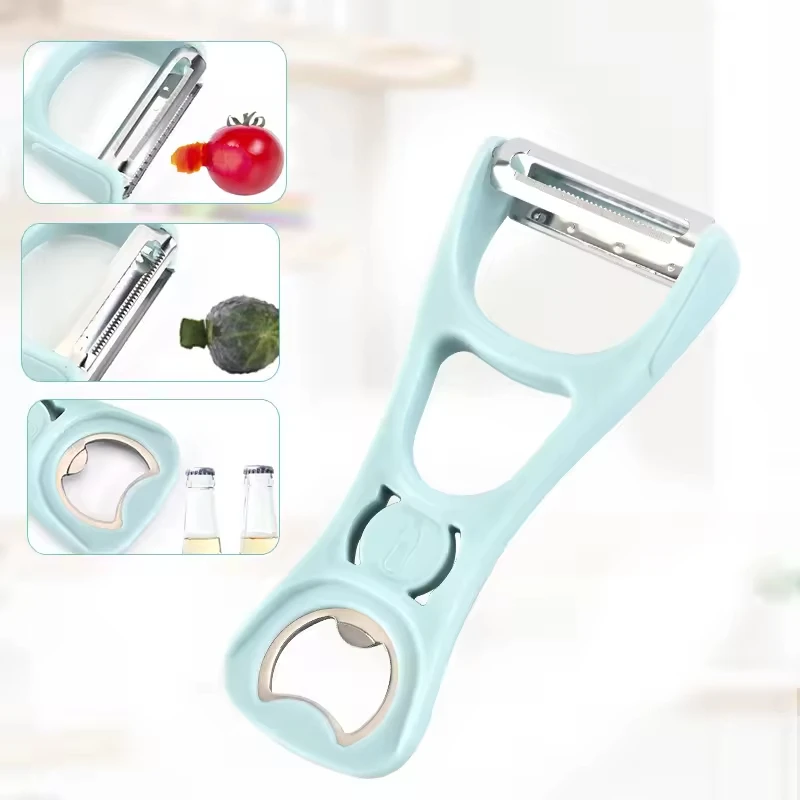 Fruit And Vegetable Peeler With Bottle Opener Multifunctional Double Sided Kitchen Accessories Gadget
