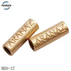 Beads Metal Eco Friendly Engraved Letter Private Beads Accessory Matte Gold Alloy Metal Cylinder Charms For Bracelet