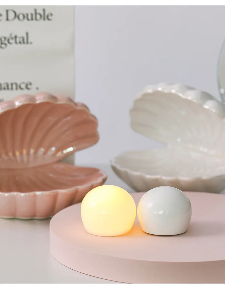 Creative Shell Night Lamp Bedroom Bedside Lamp Nordic Net Red Girl