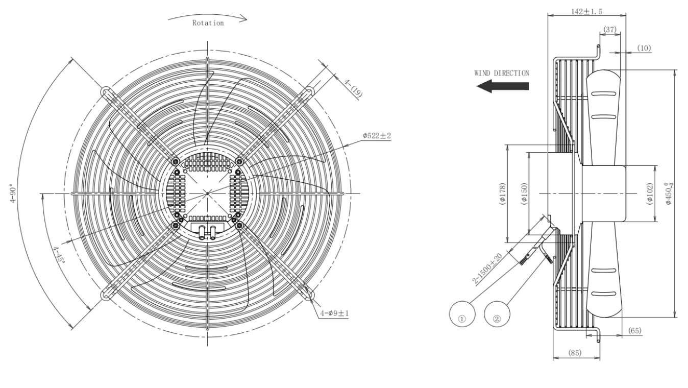 Axial Fan, 220V, 450mm - detail 6