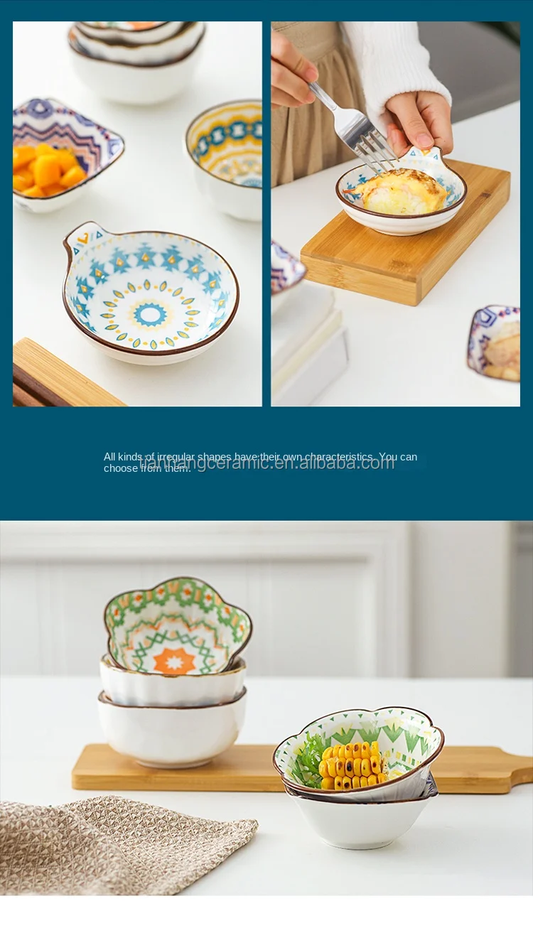 Bohemian ceramics 4.5 inch rice bowl household tableware dinner bowl soup bowl wholesale.jpg