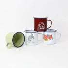 Enamel Mug Wholesale Vintage Souvenir Enamel Coffee Cup Enamelware Custom Enamel Camping Campfire Mug Retro Mug