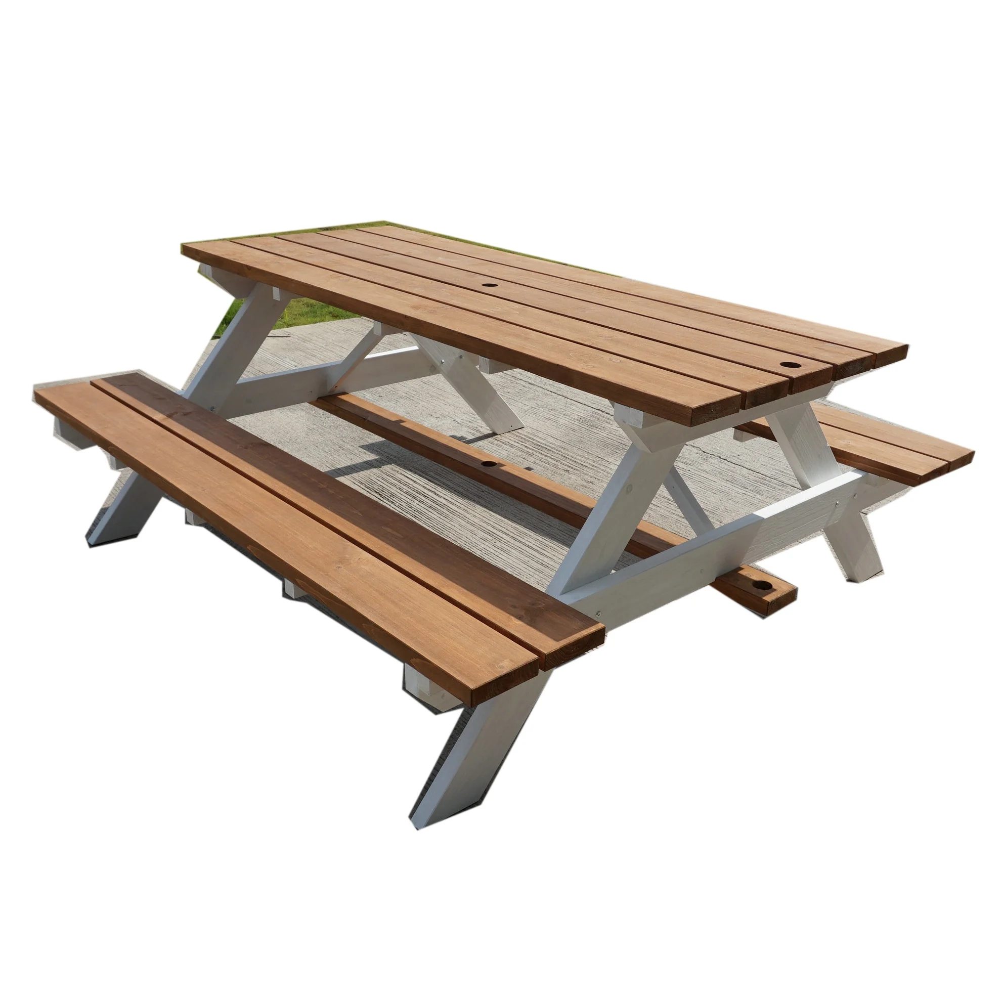 wooden garden seat with canopy