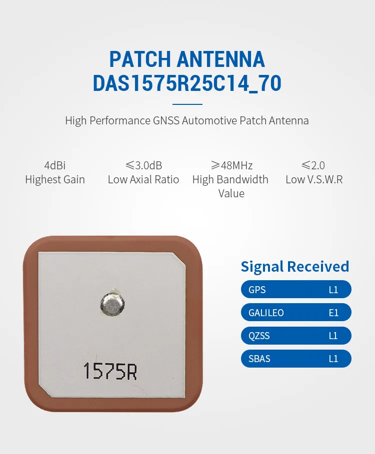 High Quality Gnss Gps Bds Galileo Internal Chip Ceramic Patch