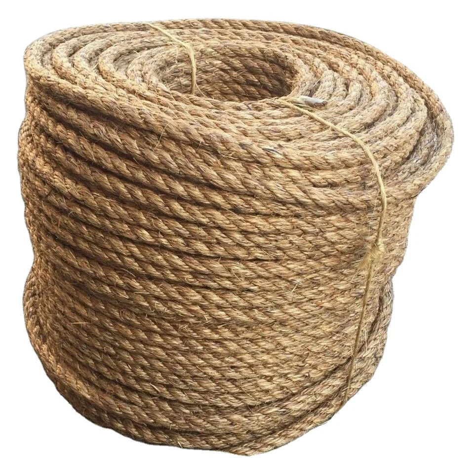 Manila Tan Brown Rope Twisted 3 Strand Natural Fiber Cord for Indoor & Outdoor 