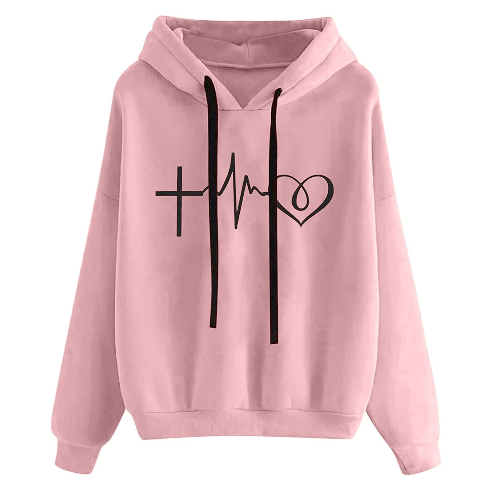 Women's Casual Long Sleeve Drop Shoulder Oversized Pullover Hoodie Sweatshirt Tops