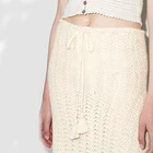 Skirt Long Knitted Skirt Manufacturer Fashion Style Hand Crochet Woven Long Skirt Mesh Cover Women's Beach Skirt