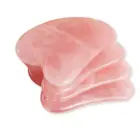 Massage Wholesale Massage Scraping Tool Rose Guasha Plate Natural Pink Jade Body Roller Bian Gua Sha Stone