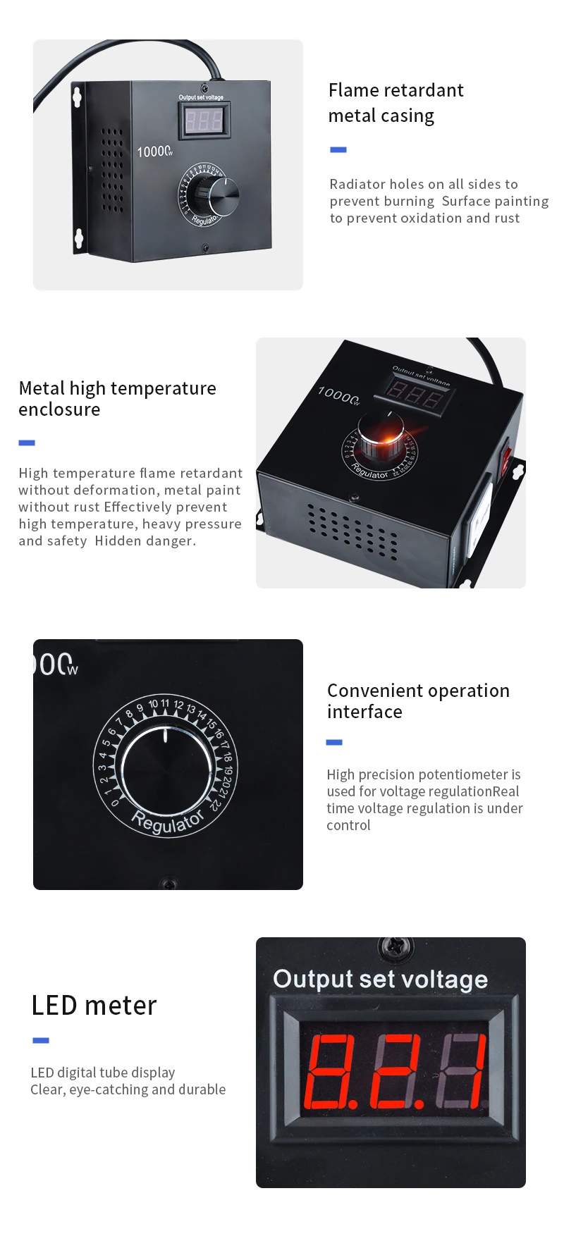 Scr Voltage Regulator Fan, 10000w, AC110v, 220v - detail 28