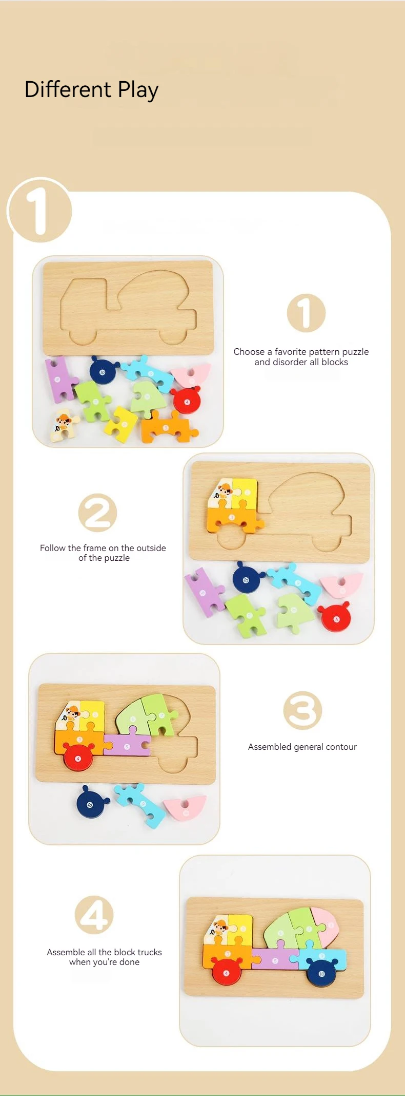 Paradise Princess Castle Wood Cartoon Model 3D Wooden Jigsaw Puzzle Toys For Children Kids Girls Home Room Decor