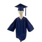 School Graduation Gown Hot Sell Matte Navy Blue Kindergarten Graduation Caps And Gowns