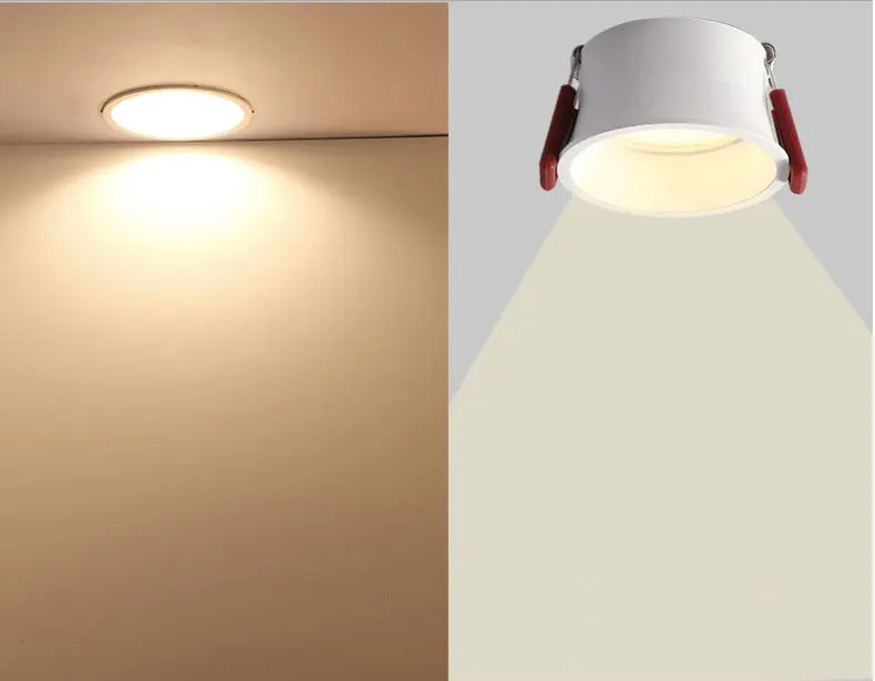 Downlight Embedded Household 7.5 Hole LED Ceiling Light Living Room Aisle Without Main Light Narrow Edge Anti-glare Downlight