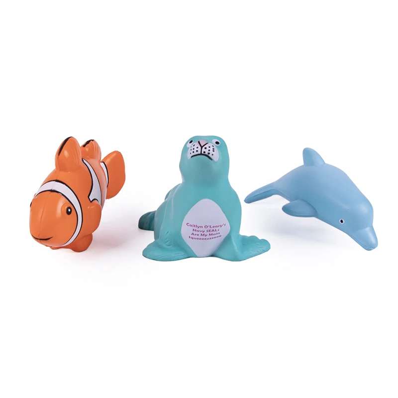 Hotsale Dolphin Shape PU Stress Balls Anti-Stress Promotional Toy Balls