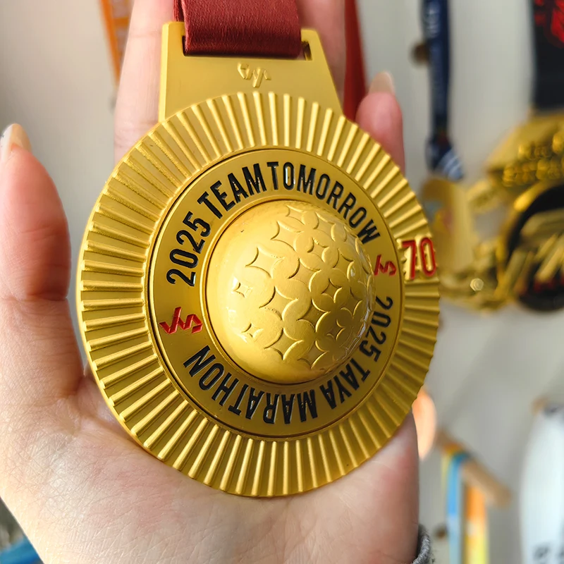 Antique Modern Traditional Custom School Competition Souvenir Award Medals 3D Marathon Running Sport Gold Metal Medal Zinc Alloy details