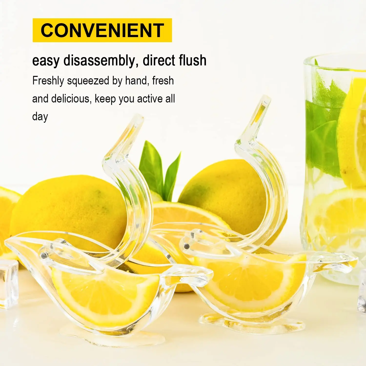 Manual Lemon Squeezer,Acrylic Lemon Juicer with Bird Shape,Clear Fruit Juice Squeezer for Orange Lemon Lime Pomegranate