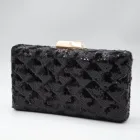 Black Bags New 2021 Diamond Lattice Pattern Shiny Wholesale Black Evening Clutch Bags Women Hand Bags For Ladies