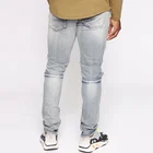 Jeans Skinny Fit Jeans Fashionable Men Vintage Blue Knee Distressed Detail Skinny Fit Jeans