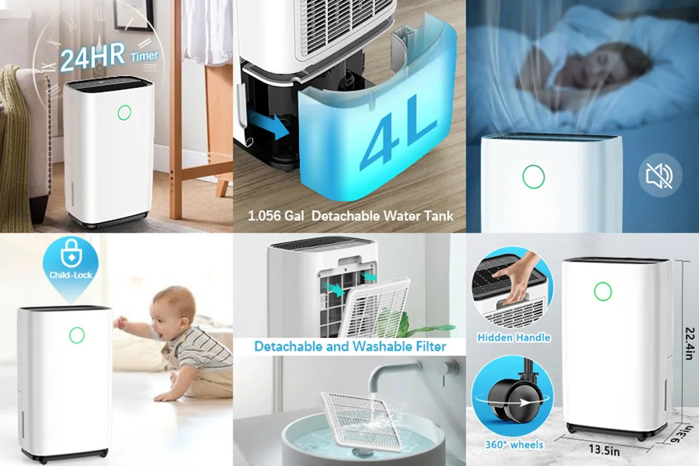 Luko Ol20-d025c Portable Dehumidifier, 20L, 220, Electric - detail 8