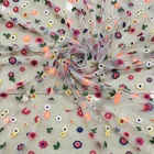 Fabric Good Quality Dress Material Multi Color Mesh Flower Embroidery Tulle Lace Fabric