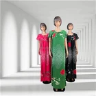 Gown Lady Gown New Summer Ruffle Puff Sleeve Slim Split Midi Chiffon Summer Ladies Long Dresses Women Maxi Casual