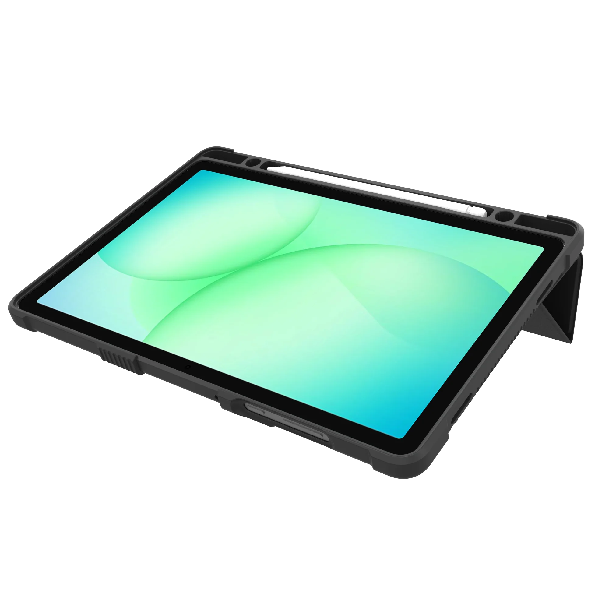 product laudtec for tpu pc cover shockproof rugged hard tablet case with anti fingerprint features for samsung tab a11 a9 black-4