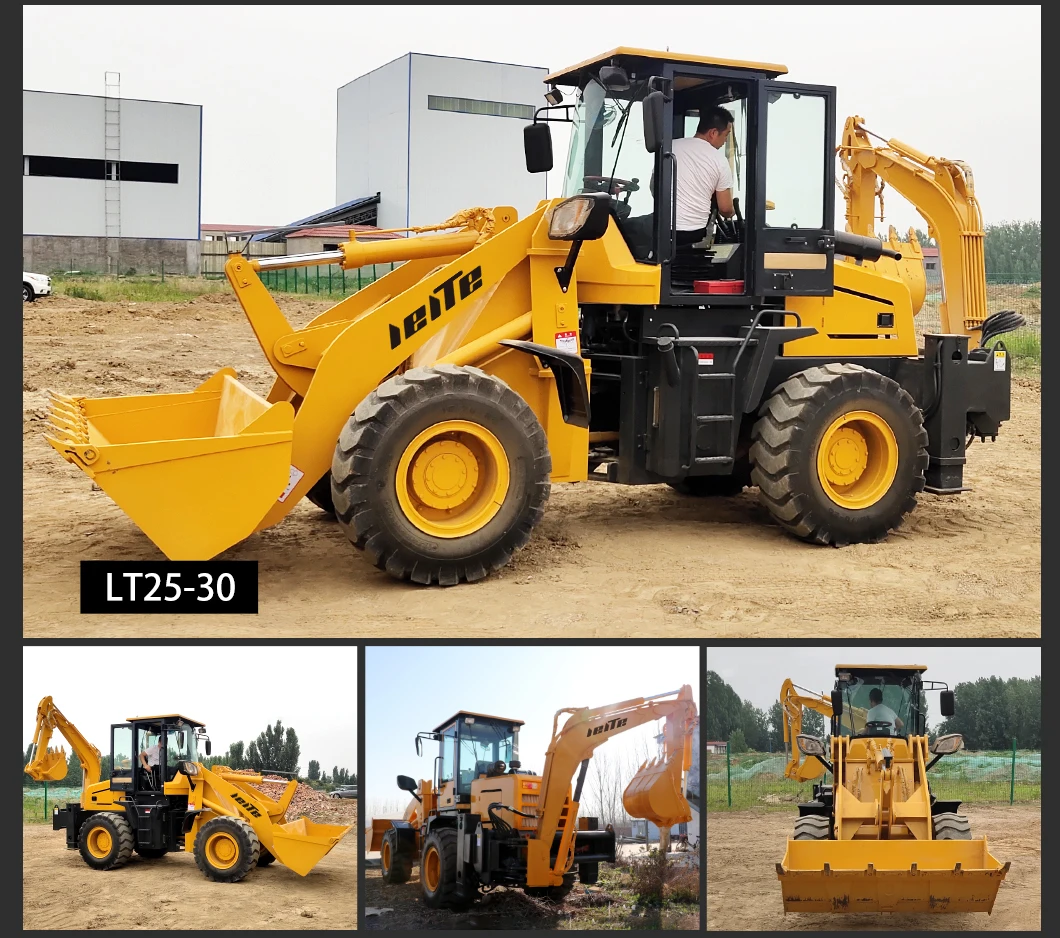 Mini X Backhoe Excavator Loader Four Wheel Drive Hydraulic Backhoe