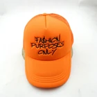 Orange Cap 2021 High Quality Fashion Custom Logo Adult Plastic Snapback Flat Embroided Orange 5 Panel Foam Trucker Cap