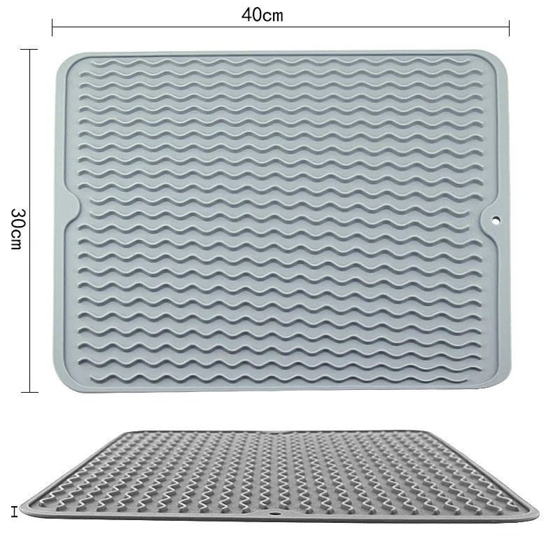 Foldable silicone dish drying mat for kitchen sink protection mat table dishes drain mat home mildew proof mat16 inches x 12 inc