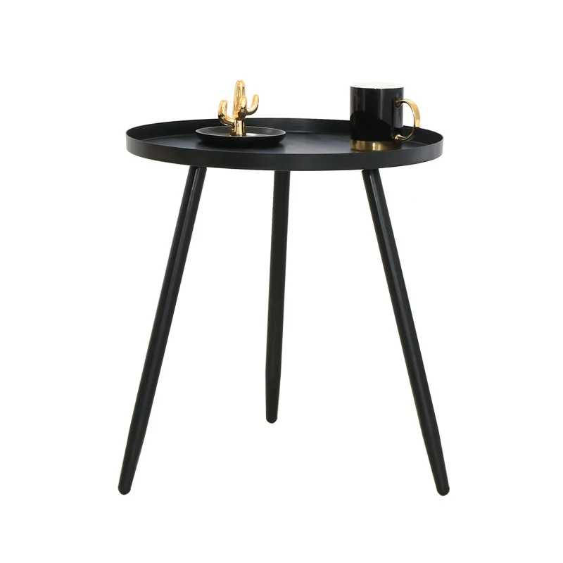 Round Side Table Nightstand/Small Tables for Bedroom Balcony Metal End Table 
