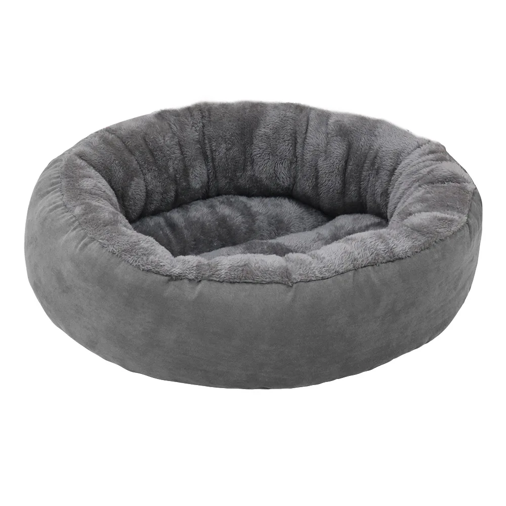 product hot selling wholesale plush suede fleece anti slip silica dot bottom eco friendly fleece donut dog bed-55