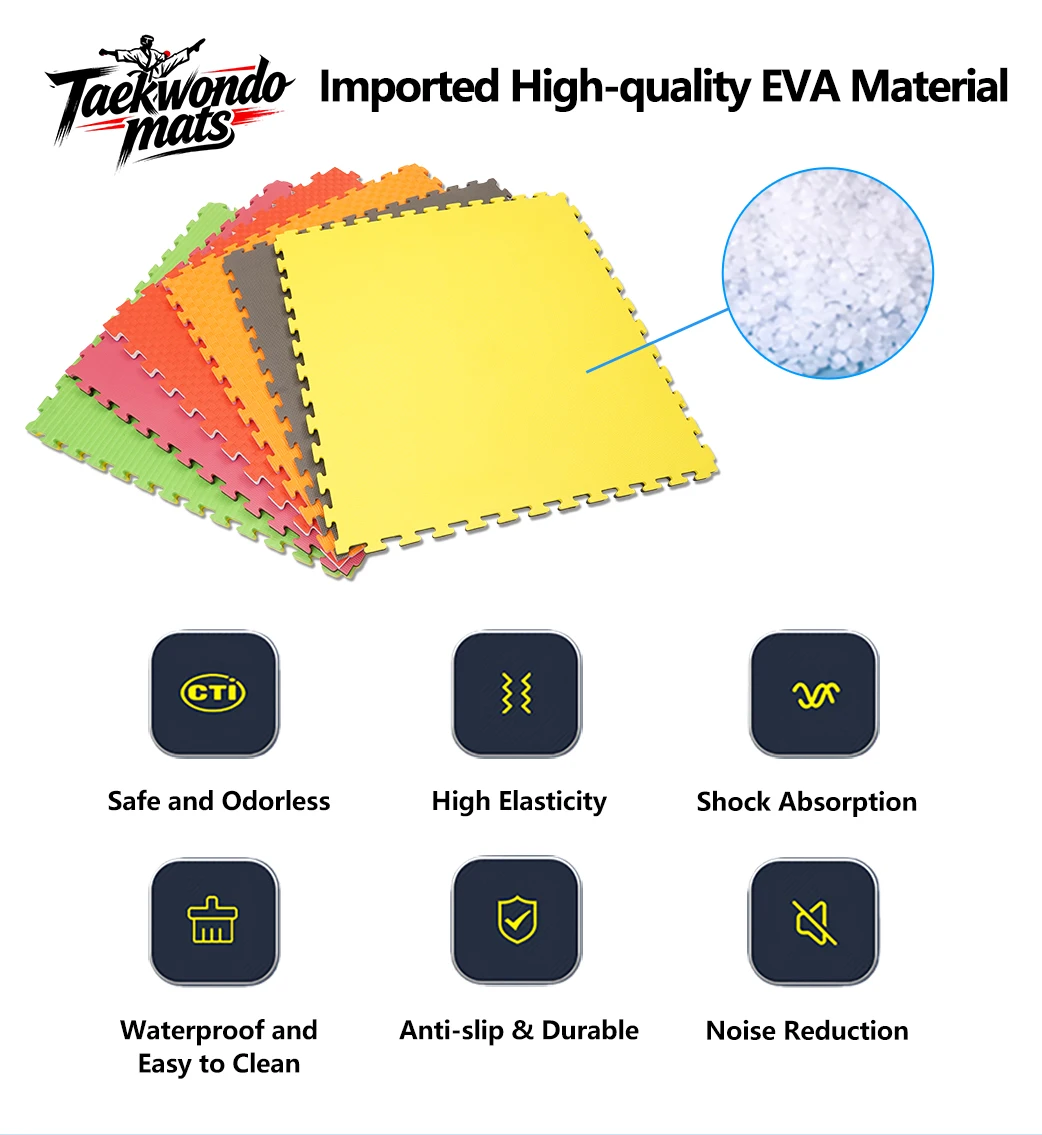 Hydefoam 1M*1M Large Interlocking Puzzle Mat for Taekwondo Gym and Martial Arts Hall Custom Sizes factory