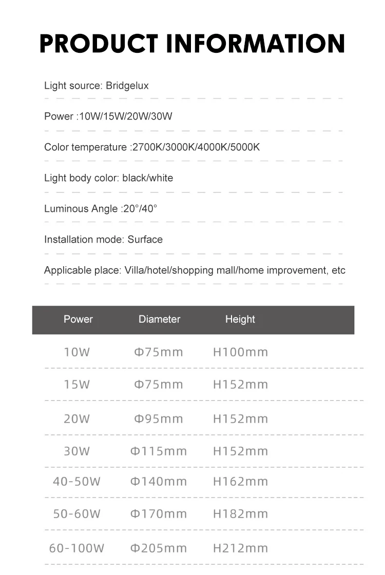 lc1073 high power engineer type round down led light 10w 15w 20w 30w aluminum surface mounted down light-1