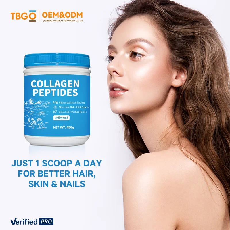 product wholesale collagen peptides powder bovine supplement 450g support improve skin hait nail joint state collagen peptide powder-7