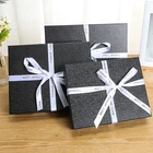 Cutomized Sizes Factory High Quality Custom Logo Rigid Paper Gift Packaging Box With Ribbon Design