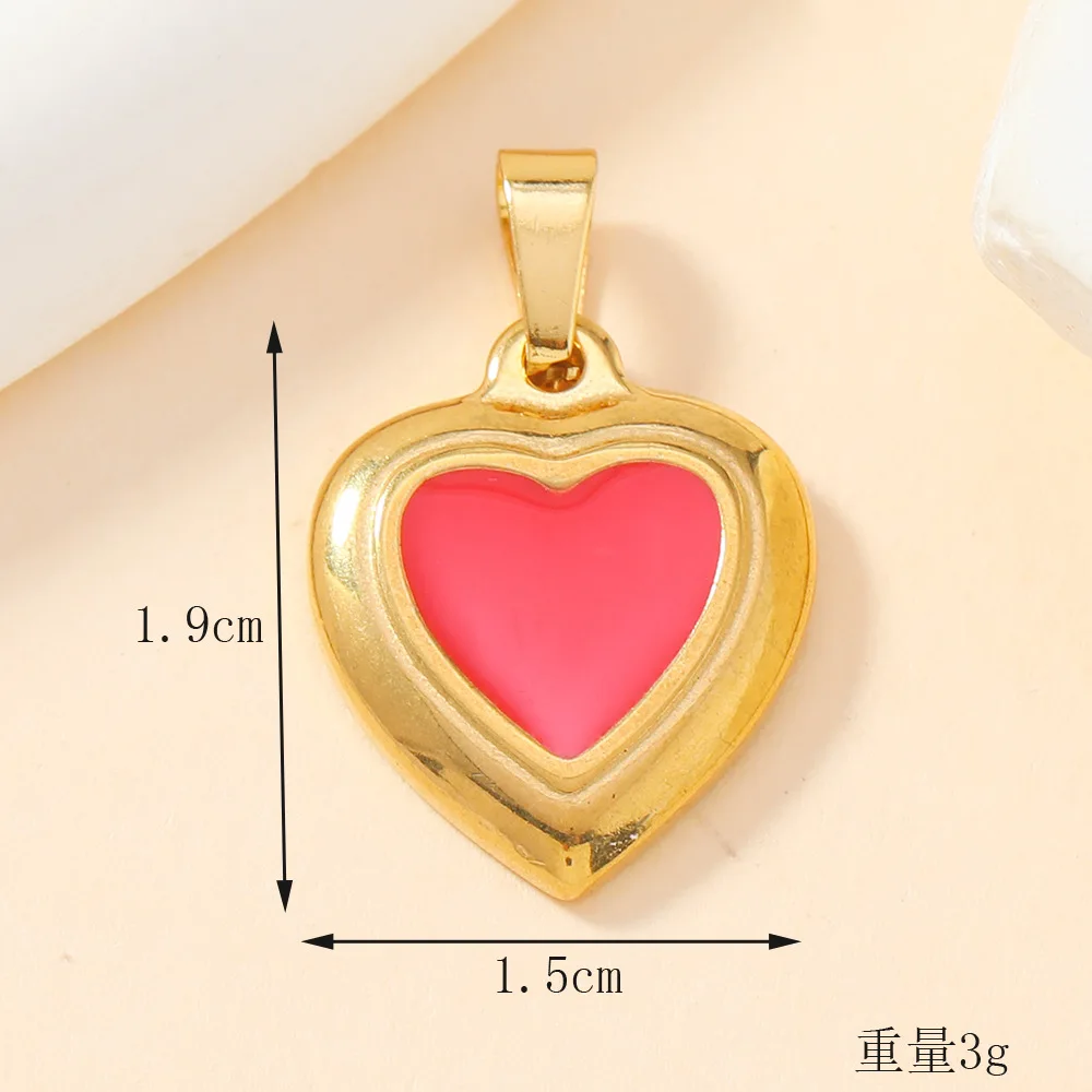 Classic Refined Elegant Women Drop Oil LOVE Love Pendant Necklace Handmade DIY Jewelry Accessories 10