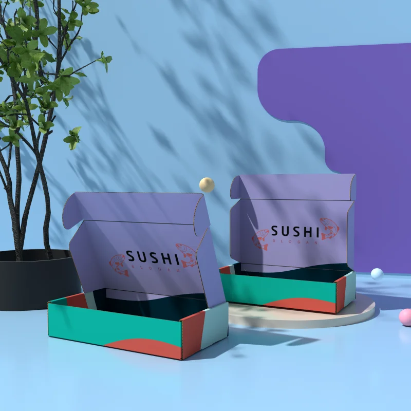 product wholesale fashion fast food takeaway paper box customized logo sushi with sauce packaging box high quality fast food paper box-5