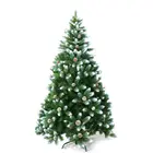 Christmas Snow Pre-Lit Lapland Fir Artificial Green Christmas Tree Snow Flocked PE PVC