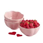 Pink Rose Bowl For Snack Best Selling Cute Pink Rose Carved Valentine's Day Gift Snack Fruit Bowls For Home Decoration