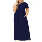 Clothes 2021 Hot Sale Women Fall Clothes Loose Solid Color Long Sleeve Plus Dress Long