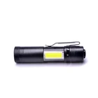 Hand Torch Led Flashlight Aluminium Alloy Mini Hand Pocket Torch 3w Cob Led Flashlight With Pen Clip