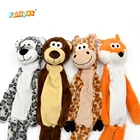 Bear Plush Dog Toy Leopard Giraffe Fox Bear Monkey Tug Nylon Stuffed Squeaky Custom Soft Plush Dog Toy