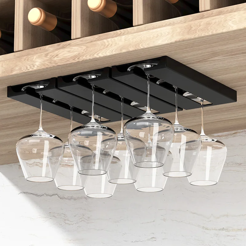 Kitchen Punch-free Hanging Wine Glass Holder Goblet Glass Hanger Storage Rack