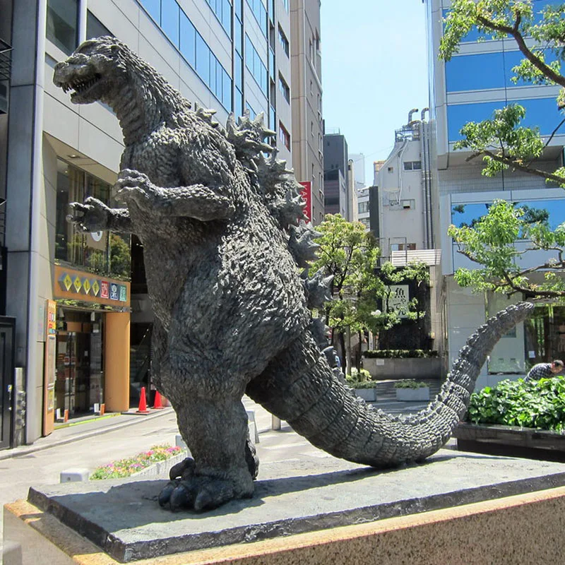 large godzilla statue