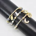 Natural Bead Women's Fashion Natural Stone Jewelry Bead Bracelet Set The Stars The Moon Lock Bracelet Shape